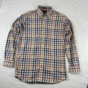 Viyella Bullock & Jones Plaid Wool Blend Button Down Shirt Men's Medium